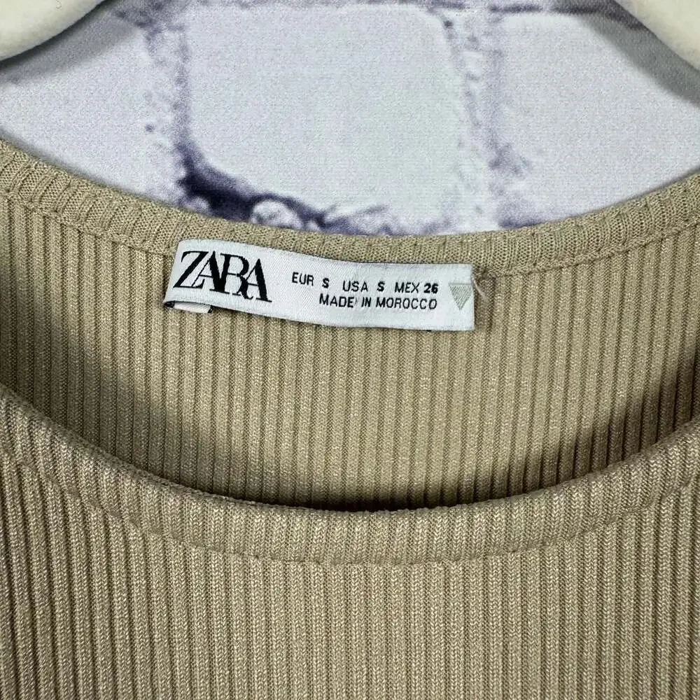 Zara Ribbed Y2K Midi Dress Size Small - Picture 5 of 5